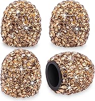 Vista 12 de 8 tapas de válvula de vástago de neumático con diamantes de cristal, a prueba de polvo, tapas universales para válvulas de neumáticos para Negro