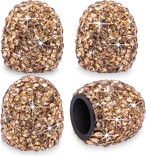 Vista 41 de 4 tapas de válvula de vástago de neumático con diamantes de cristal brillante, a prueba de polvo, tapas universales para válvulas de neumáticos