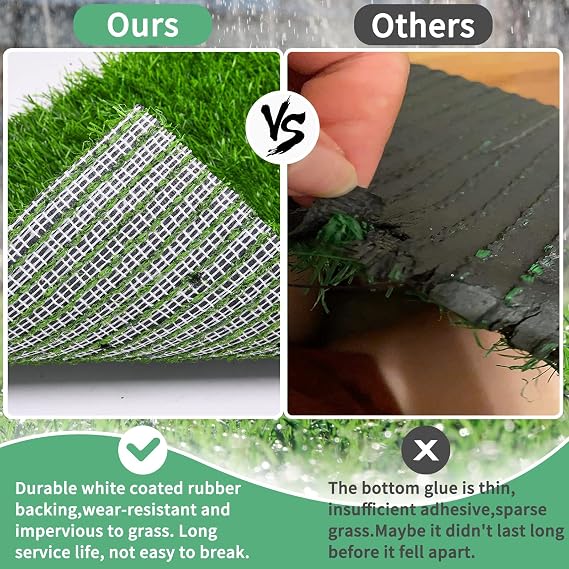 Artificial Grass for Dogs 2 Pack Fake Grass Mat for Replacement 35.5x46cm | Dog Astroturf Toilet, Square Puppy Grass Patch, Wee and Pee Pads Mat, Pupppy Potter Training, Perfect for Indoor Outdoor Use