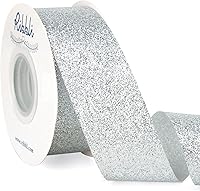 Vista 6 de Ribbli Cinta de Navidad con purpurina dorada, para envolver regalos, borde cortado dorado, para manualidades, decoración de árbol de Navidad