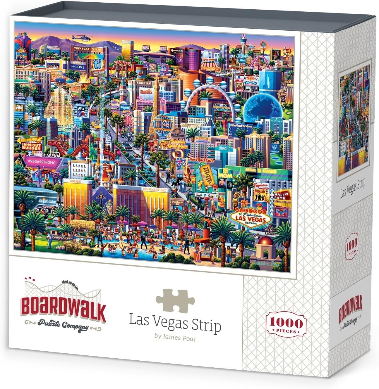 Las Vegas Strip by Boardwalk - 1000 Piece Jigsaw Puzzle for Adults, Made in USA
