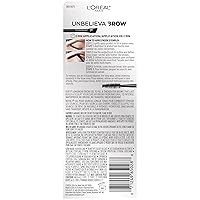 Vista 2 de L'Oreal Paris Unbelieva-Brow Gel tintado impermeable para cejas de larga duración, resistente a las manchas, a prueba de transferencia, secado