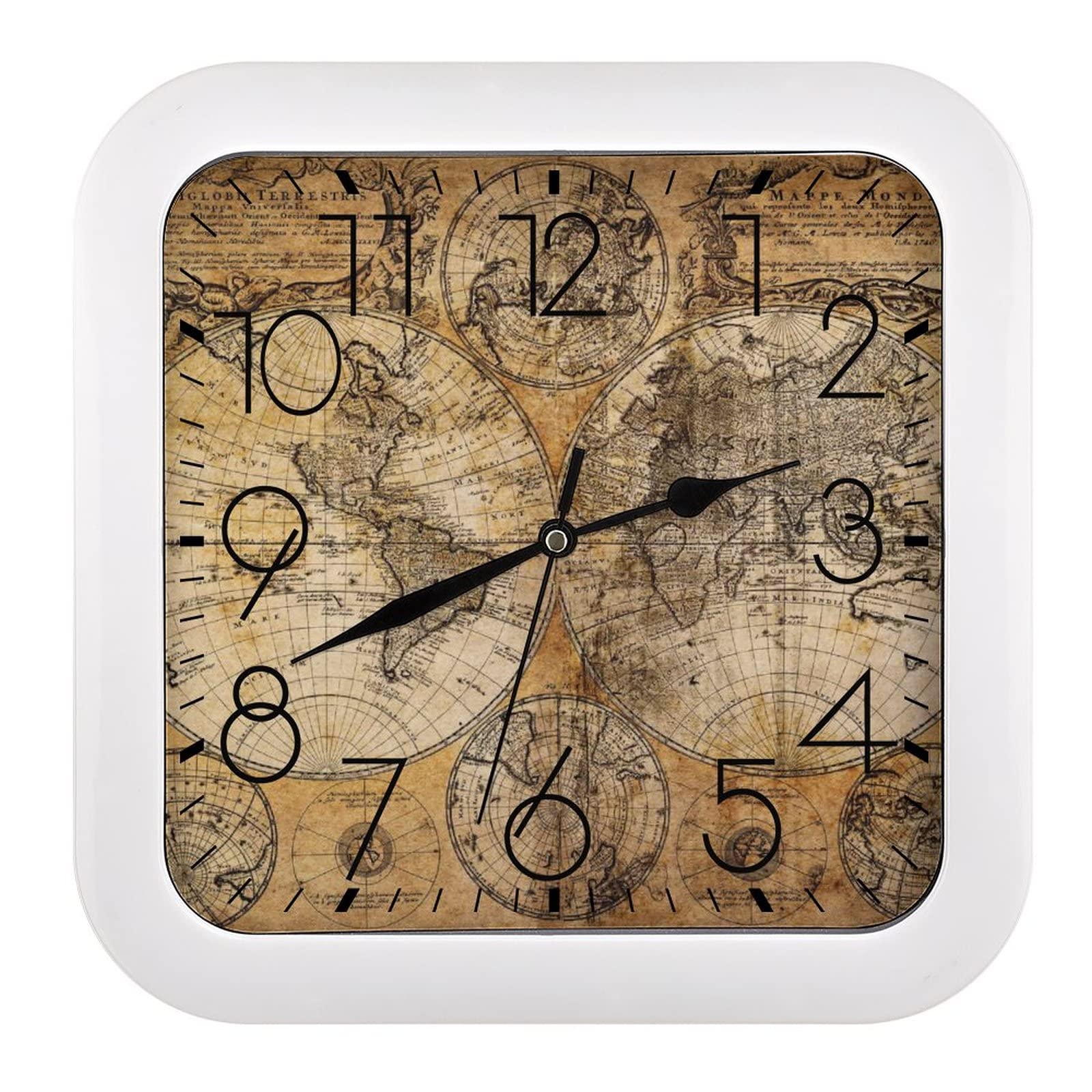 Horloge Murale Grands Chiffres Carrée Lisible pour Salon et Chambre