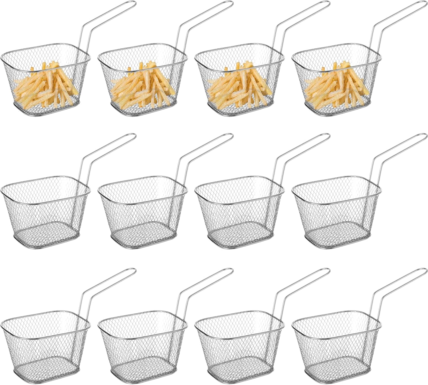 Amazon.com: 12 PCS French Fries Baskets, Chip Cone Holders, Metal Wire ...