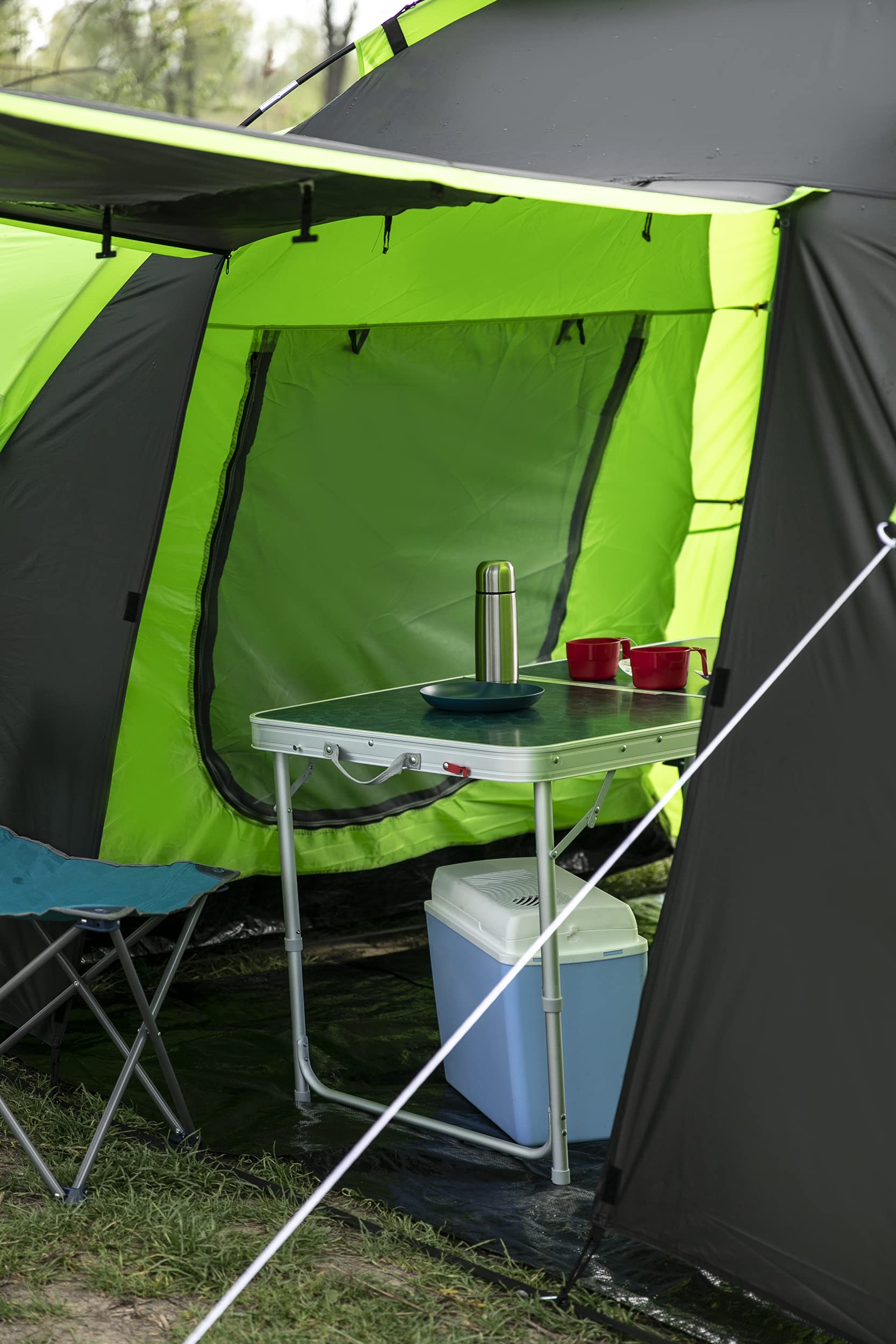 peme Tienda de Campaña Túnel Bojan 6, para 6 Personas, Impermeable 4000mm, Carpa Familiar para Actividades al Aire Libre como Trekking, Camping y Senderismo, con Vestíbulo y Toldo Solar, 2 Entradas