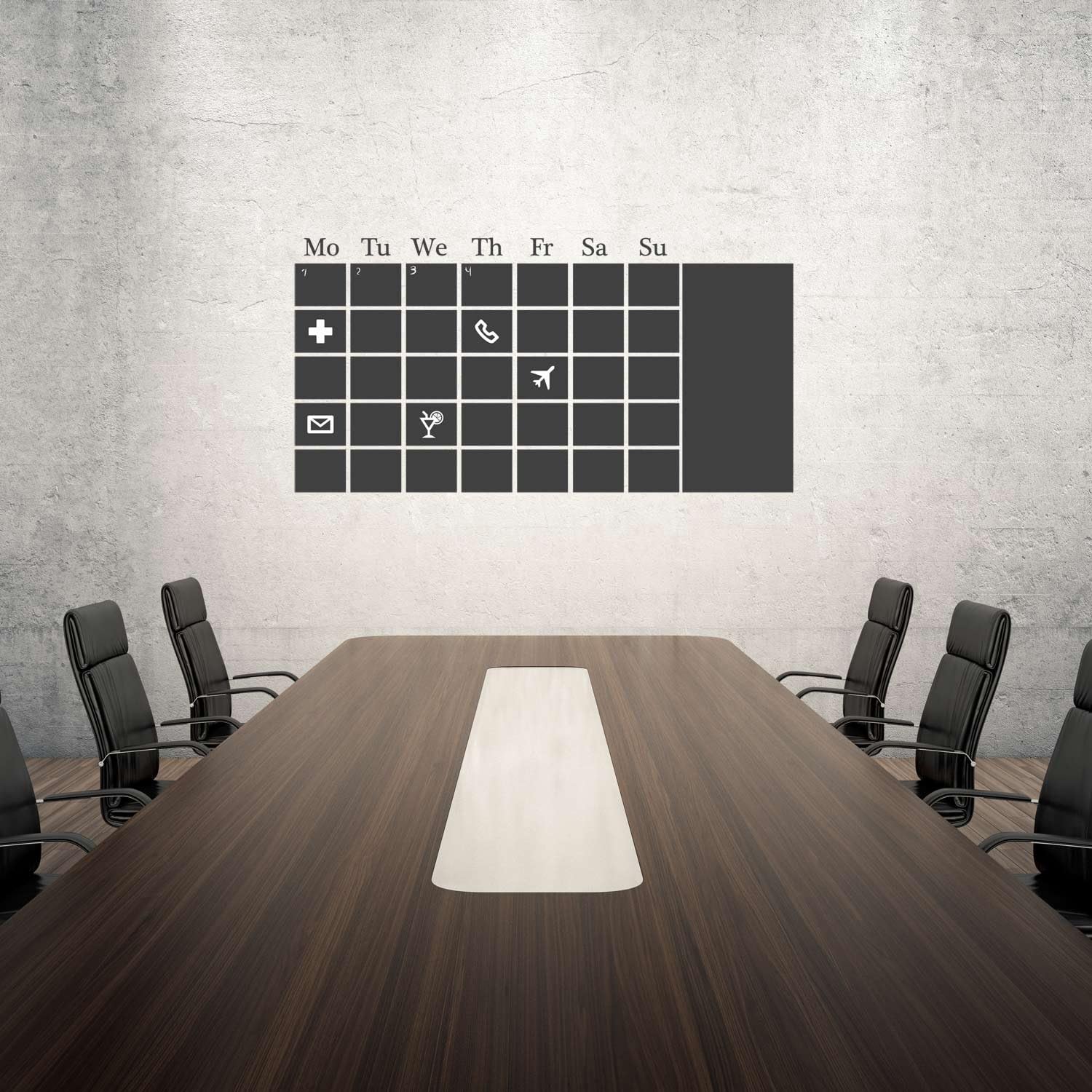 Walplus 130 x 76 cm "Calendar" Office Home Decoration Removable Wall Stickers, Black, Multi-colour - Image 3