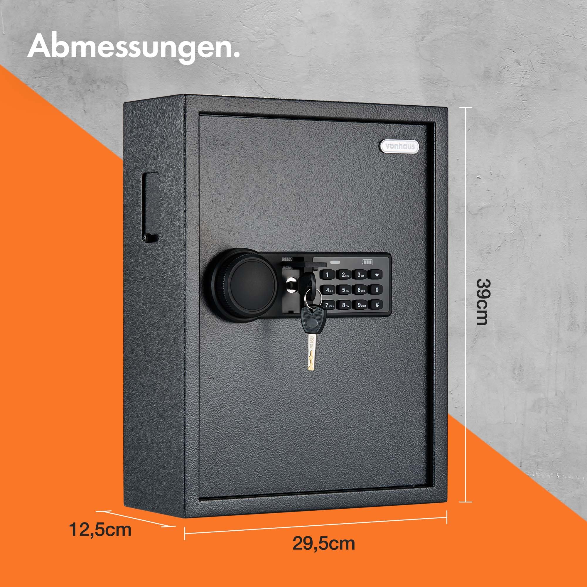 VonHaus Schlüsseltresor mit Zahlocode Wandmontage, Schlüsselkasten für 71 Schlüssel mit Elektronikschloss