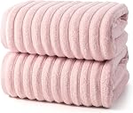 REDKISS 2Pack Grandes serviettes de bain 31×63 pouces, 100% Coton, Super doux et absorbant, Serviettes à sec rapide, Parfait pour la salle de bain, Serviette de douche en plus-puce