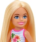 Barbie Chelsea Small Doll Featuring Swimsuit with Stripes & Floral Print, Blonde Hair & Blue Eyes