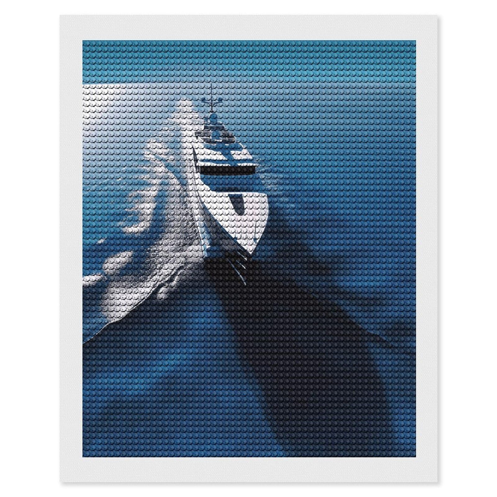 NONHAI Diamond Painting Kits for Adults - DIY Diamond Art Kits for Beginners - Full 5D Paint Drill Diamond Dots Paintings- Yacht ​ Sailboat Diamonds Pictures Gem Art and Craft Wall Decor 16"x20"