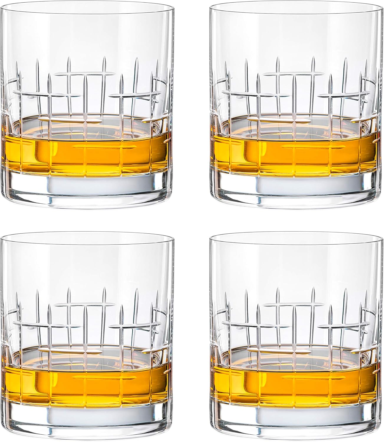 Barski Glass Tumbler - Old Fashioned - Whiskey Glasses - Classic Lowball - Set of 4 Tumblers - Rocks Glass - Bourbon - Scotch - Whisky - Cocktails - Cognac - 12 Oz. - Made in Europe