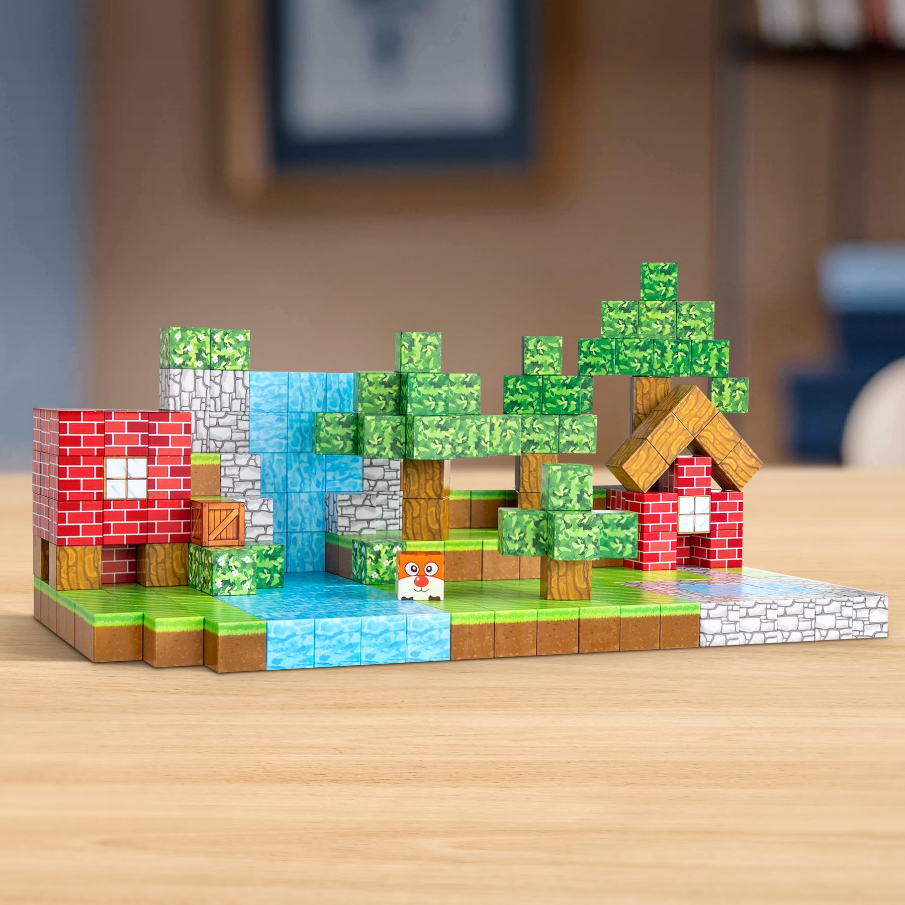 BABECTOY Costruzione magnetica - Giocattoli educativi magnetici per bambini e bambine di 3, 4, 5, 6, 7, 8 anni - Giocattoli sensoriali Montessori per bambini - 54 pezzi