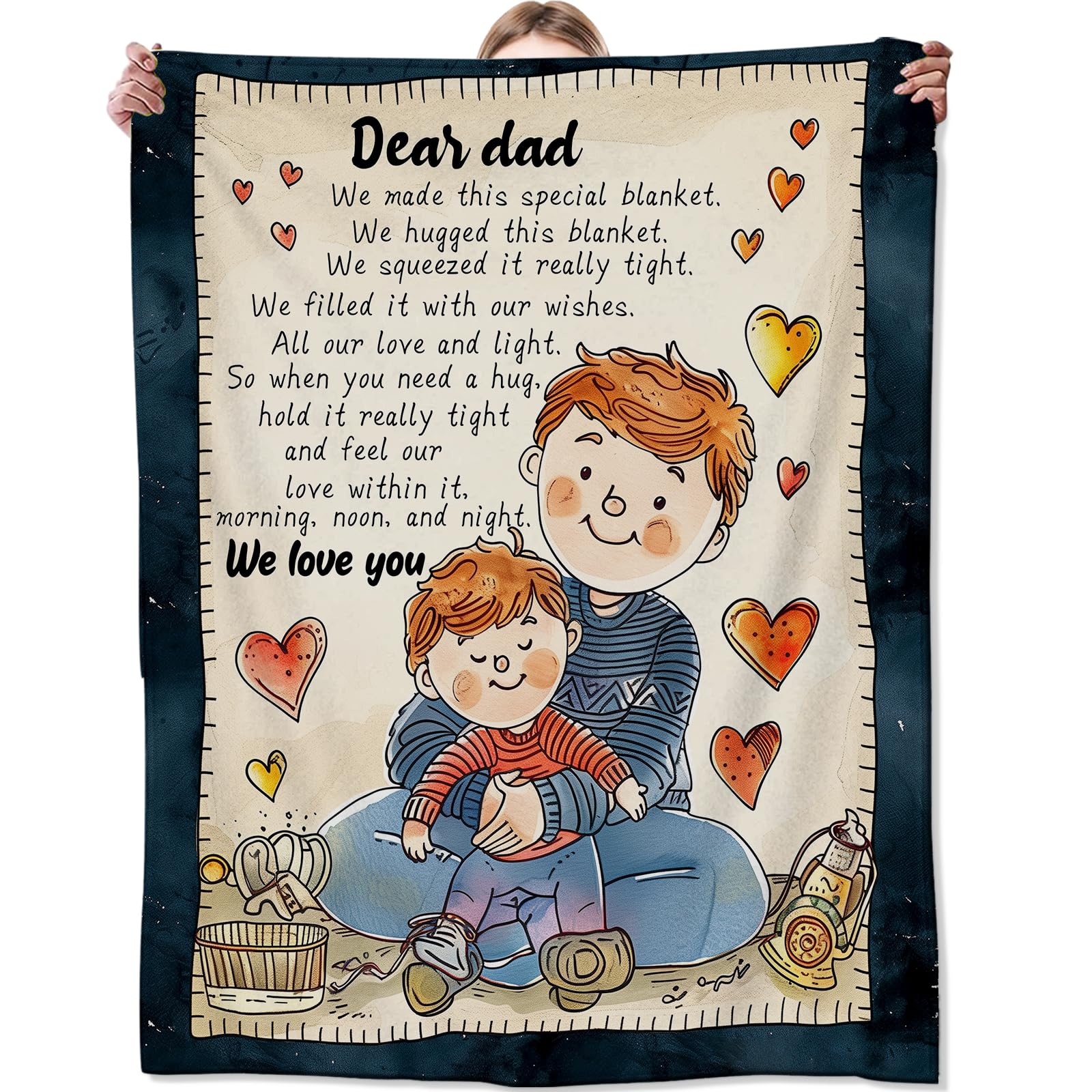 ATOurDealss Dad Blanket Gifts, Father's Day Blanket Gifts for Dad Bithday Gifts for Dad- Best Dad Ever Gifts, Dad Gifts from Daughers, Dad Birthday Gifts, Dad Blanket Gifts Throw Blankets 40" x 50"