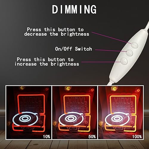 Miniatura 4 de Letrero de neón para tocadiscos, decoración de vinilo retro para pared, regalo genial para discos y decoraciones de fiesta, letrero para sala de