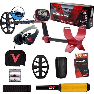 Minelab Vanquish 440 Powerful, Accurate, and Lightweight Metal Detector Bundle with Minelab Pro-Find 35 Pinpointer Metal Detector (Yellow and Black) (2 Items)