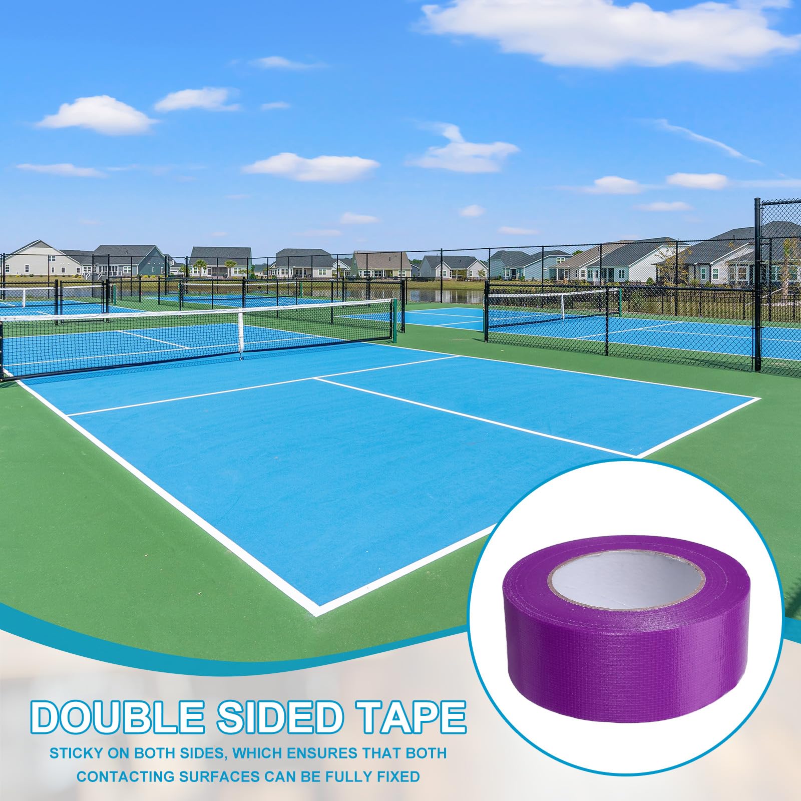 PATIKIL Gaffers Tape 4.8cm x 50 Mètres, 2 Pack Ruban Imperméable pour Marquage De Sol Kit De Lignes De Terrain Mat pour Câbles Photographie Tournage Fond du Sport, Violet