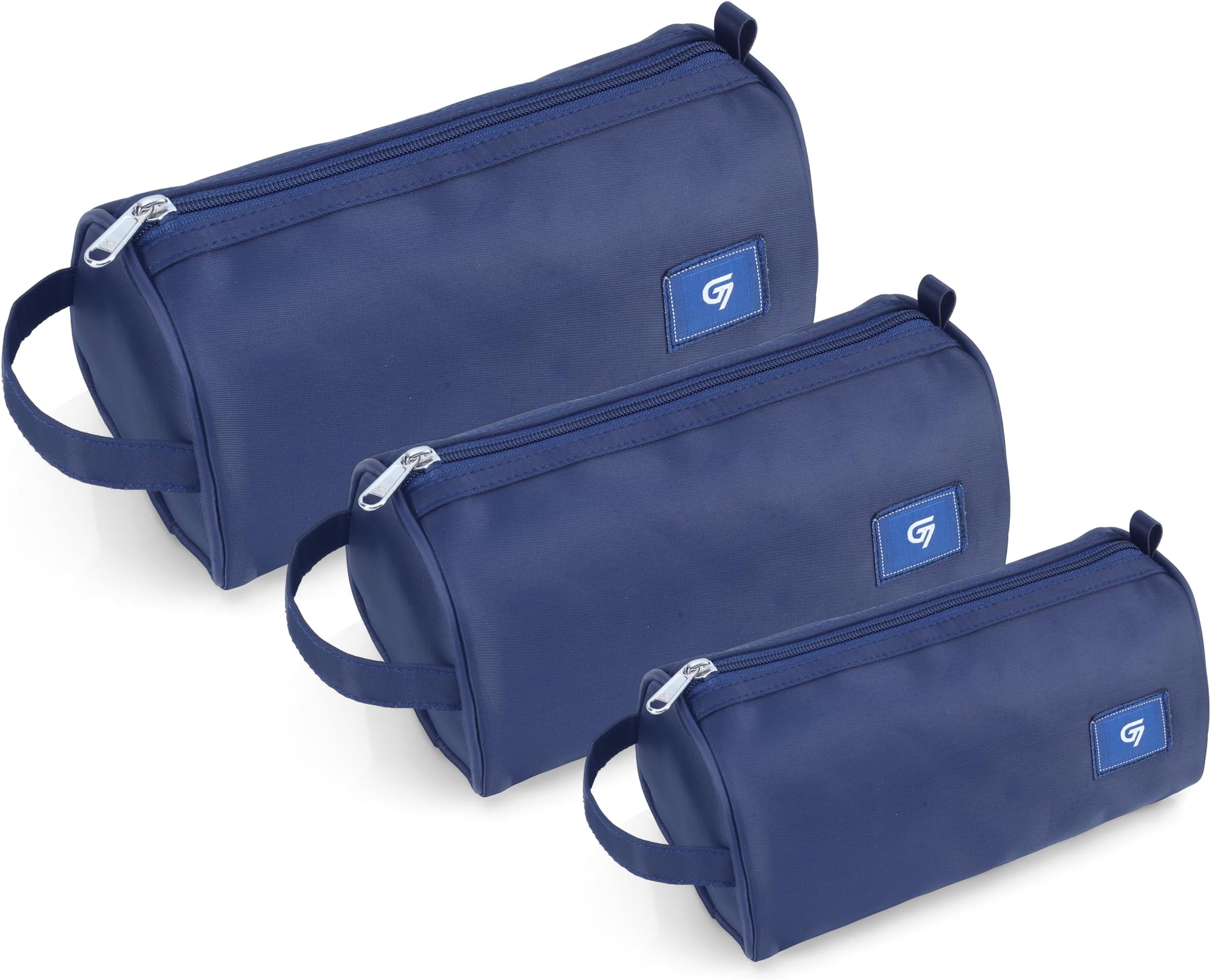 - G - 7 LEATHER HOUSE Premium Travel Toiletry Pouch | Multipurpose Cosmetic & Grooming Organizer Bag (Blue)