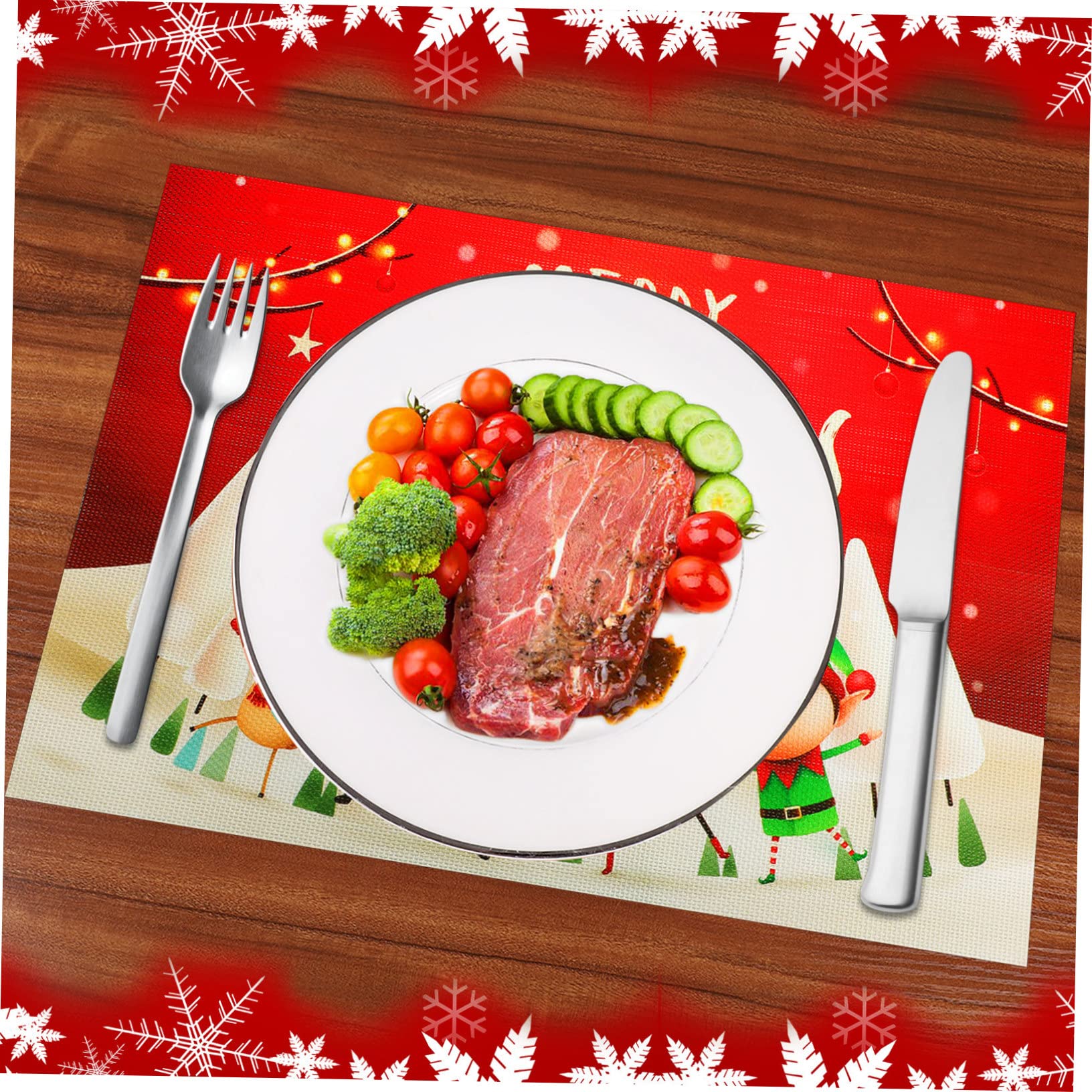 PRETYZOOM Lot De 5 Sets De Table De Noël Résistants À La Chaleur Aux Taches Et Robustes 2 Pièces X 5