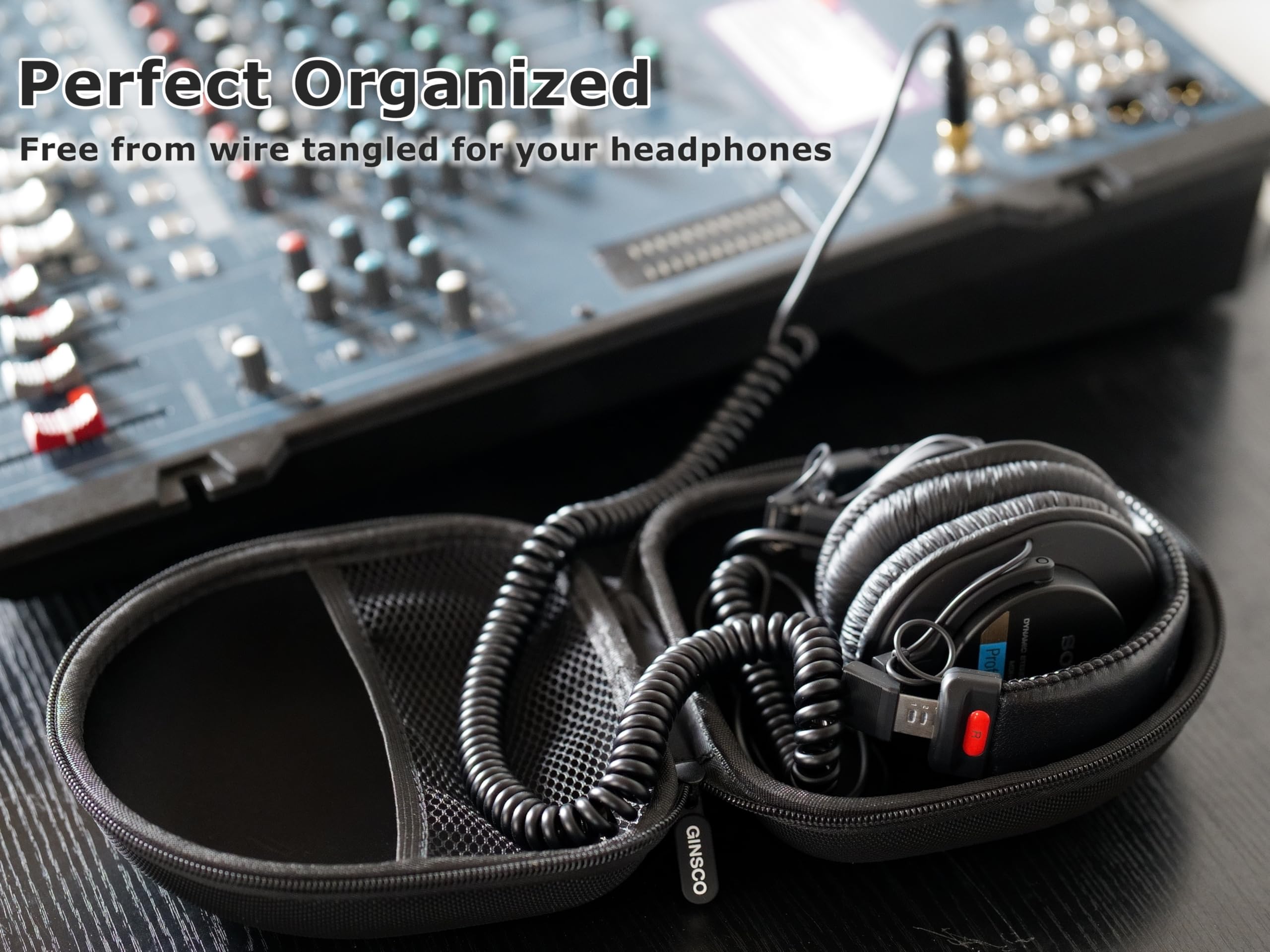 Ginsco Funda rígida compatible con auriculares Bluetooth Beats Solo 4/3/Studio Pro/Studio 3, con Soundcore/BERIBES/TOZO/KVIDIO/SNOY MDR7506/ATH M30X/Marshall Major V, funda para auriculares de viaje
