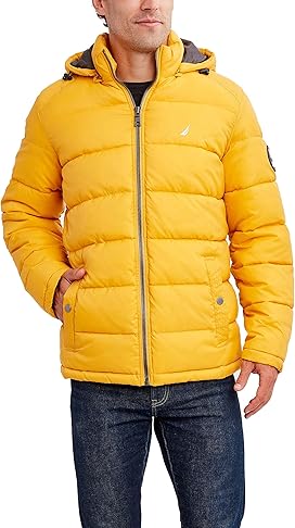 nautica men's quilted hooded parka