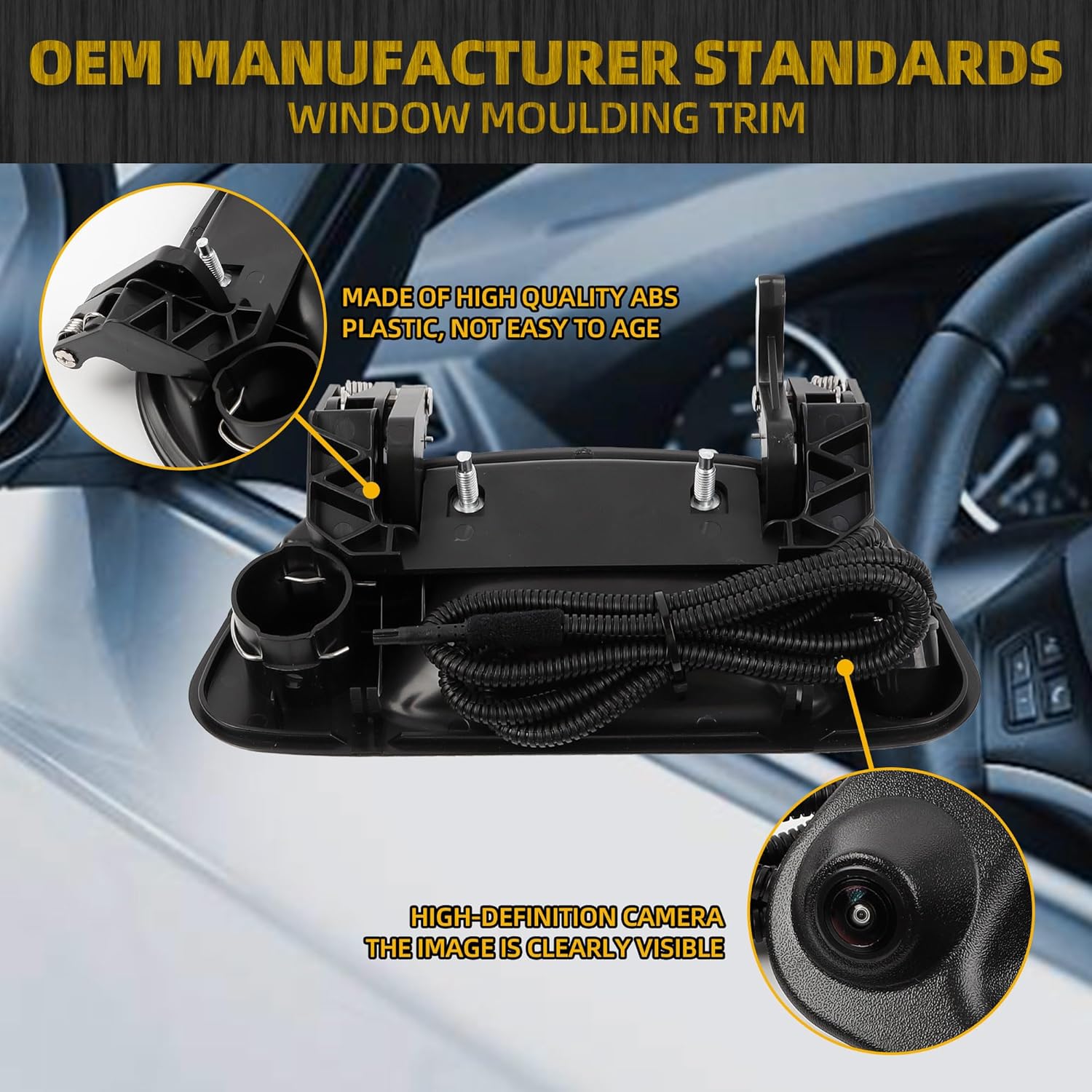 Dasbecan Tailgate Door Handle Backup Camera Compatible with Ford F150 1997-2003 F250 F350 F450 F550 1999-2007 Explorer 2001-2005 Lobo 2001-2003 Replace 7L3Z-9943400-AA Rear View Camera