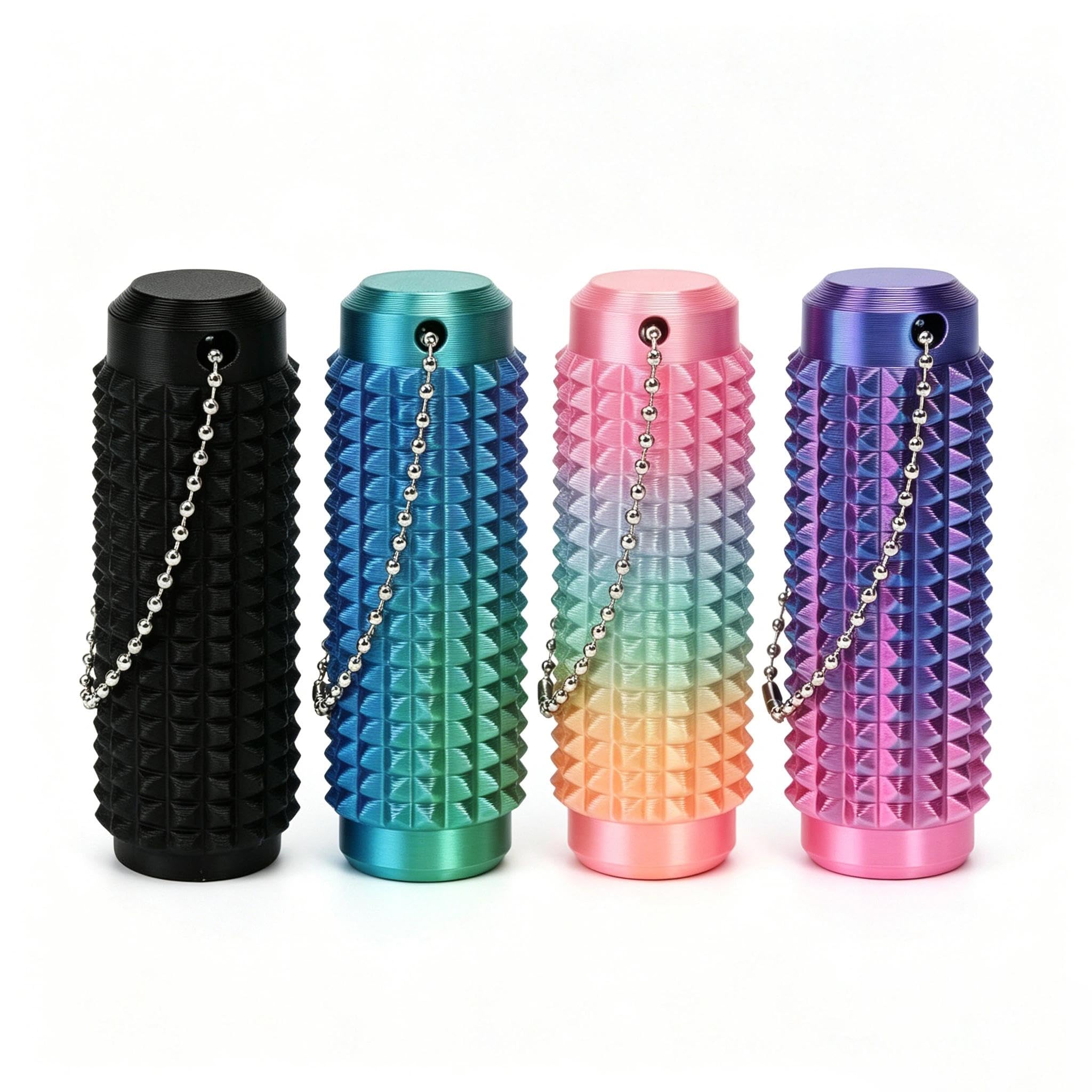 AYZDJ 4Pcs Spiky Stress Relief Keychain – Portable Finger Massage Toy, Little Squeeze Toy with 3D Printed Textured Grip for Adults, Decompression Focus Fidget Gift