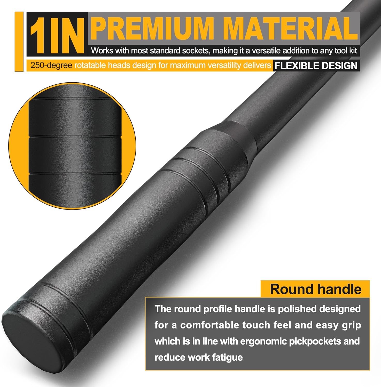 1" Drive 41 Inch Breaker Bar, Heavy Duty Head, Premium Chromium-Molybdenum Steel, Trucks, Agricultural Machinery and Industrial Equipment