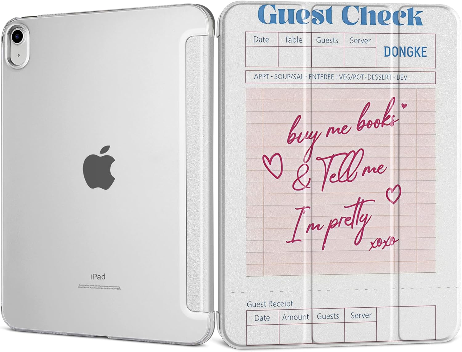 DONGKE for iPad 11th Generation Case 11 Inch 2025 (A16 Chip) & iPad 10th Generation 10.9 Inch 2022, Slim Foldable Stand Hard PC Translucent Back Shell Smart Cover - [Auto Wake/Sleep] - Guest Check