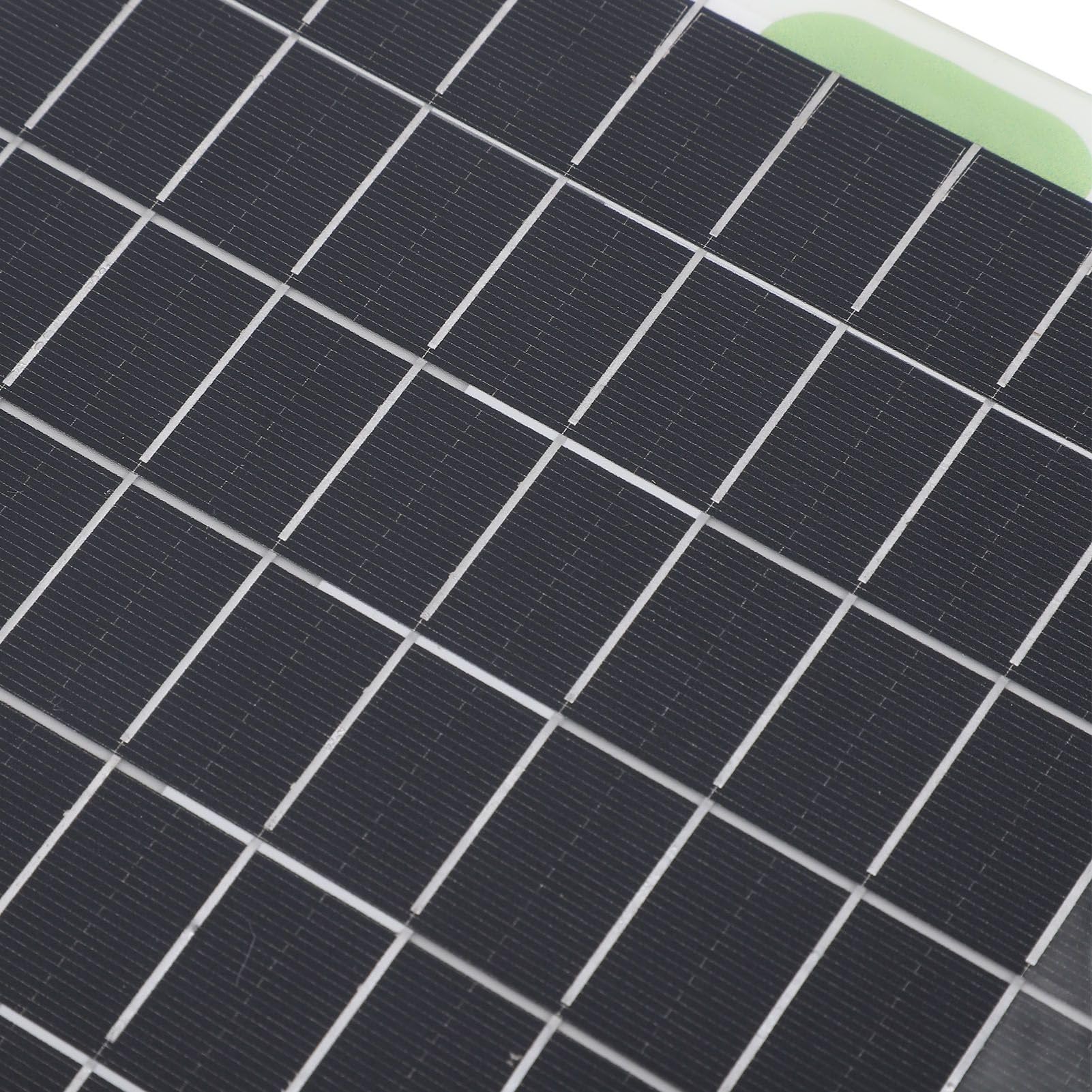 Aramox Ensemble de Contrôleurs de Panneaux Solaires en Silicium Monocristallin, Contrôleur de Charge Solaire 50 W 12 V 24 V avec Régulateur 100 A Double USB Type C DC pour Camping-car, Bateau,