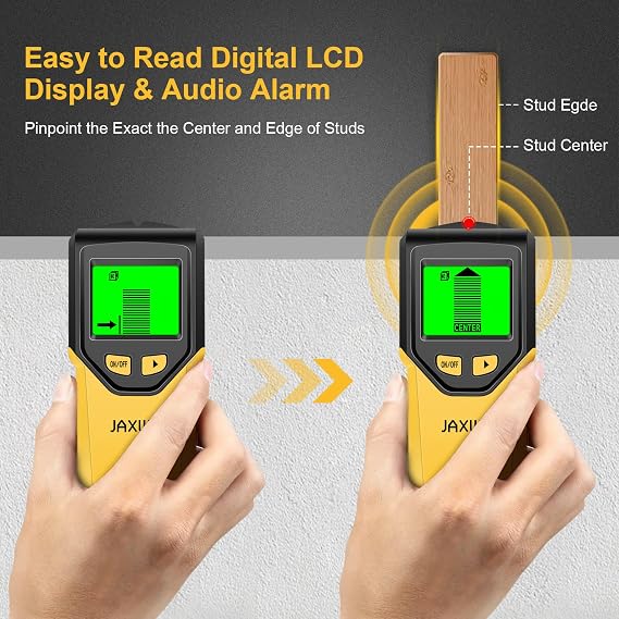 Stud Finder Wall Scanner - 5 in 1 Stud Finder Tool w/Microprocessor Chip and HD LCD Display, Stud Detector Beam Finders for the Center and Edge of Wood AC Wire Metal Studs Joist Pipe