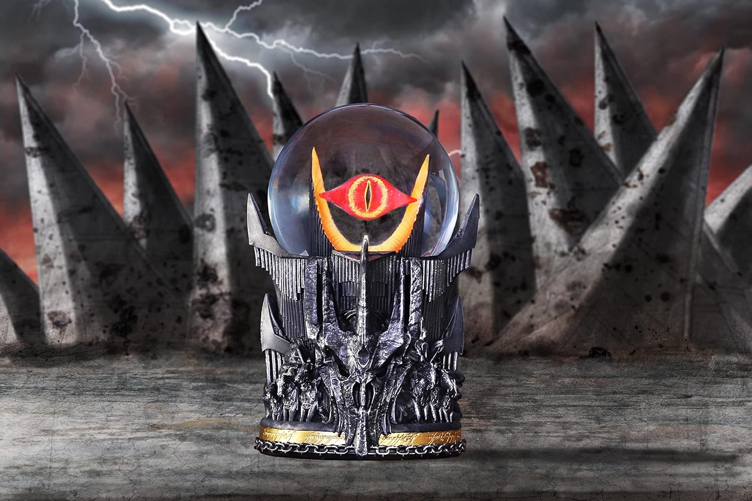 Nemesis Now Officially Licensed Lord of The Rings Sauron Snow Globe, Grey, 18cm