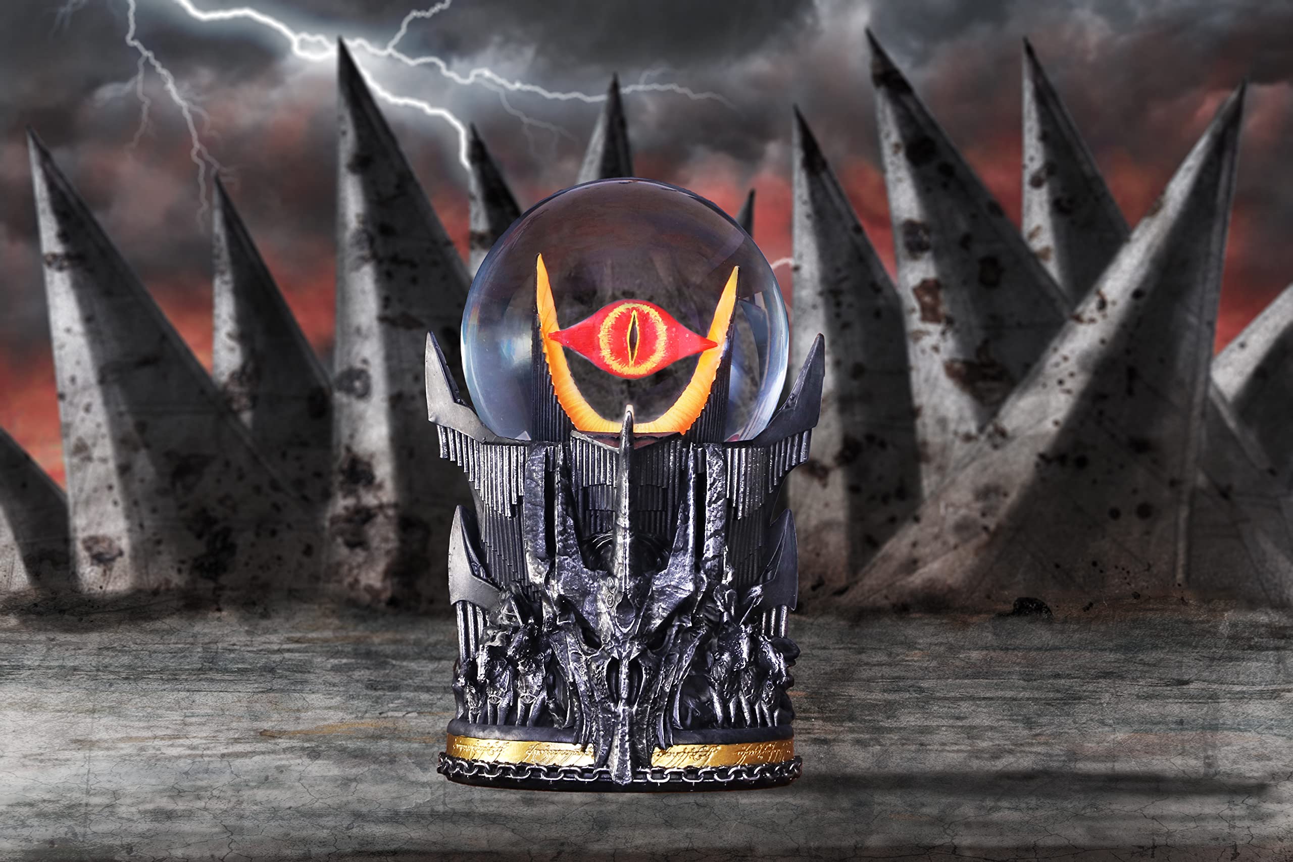 Nemesis Now Lord of The Rings Sauron Snow Globe 18cm, Gris