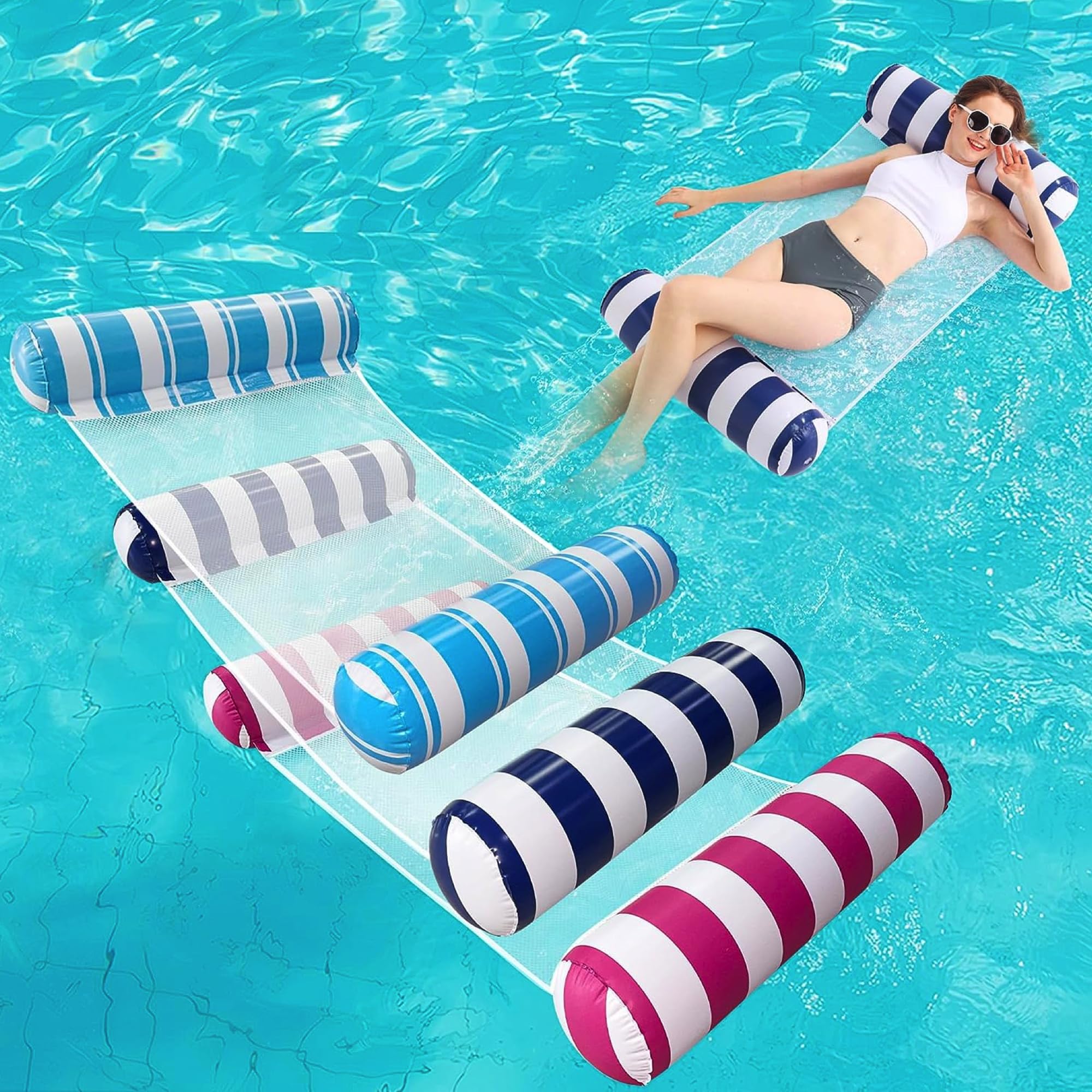 HEXAR® Inflatable Pool Float Water Floating Hammock Swimming Pool Beach Floats Swimming Party Toy Summer Pool Raft Big Swimming Floating Bed/Air Mattress Swimming Float