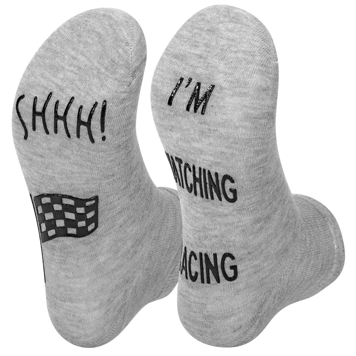 Vinsani Men's Grey Vinsani® 'Shhh! I'm Watching Rugby' Funny Ankle Socks For & Wo – Comfortable, Soft, Warm Socks For Rugby Fans – Machine Washable, Uk Sizes 4-10, Gift For Sports Lovers