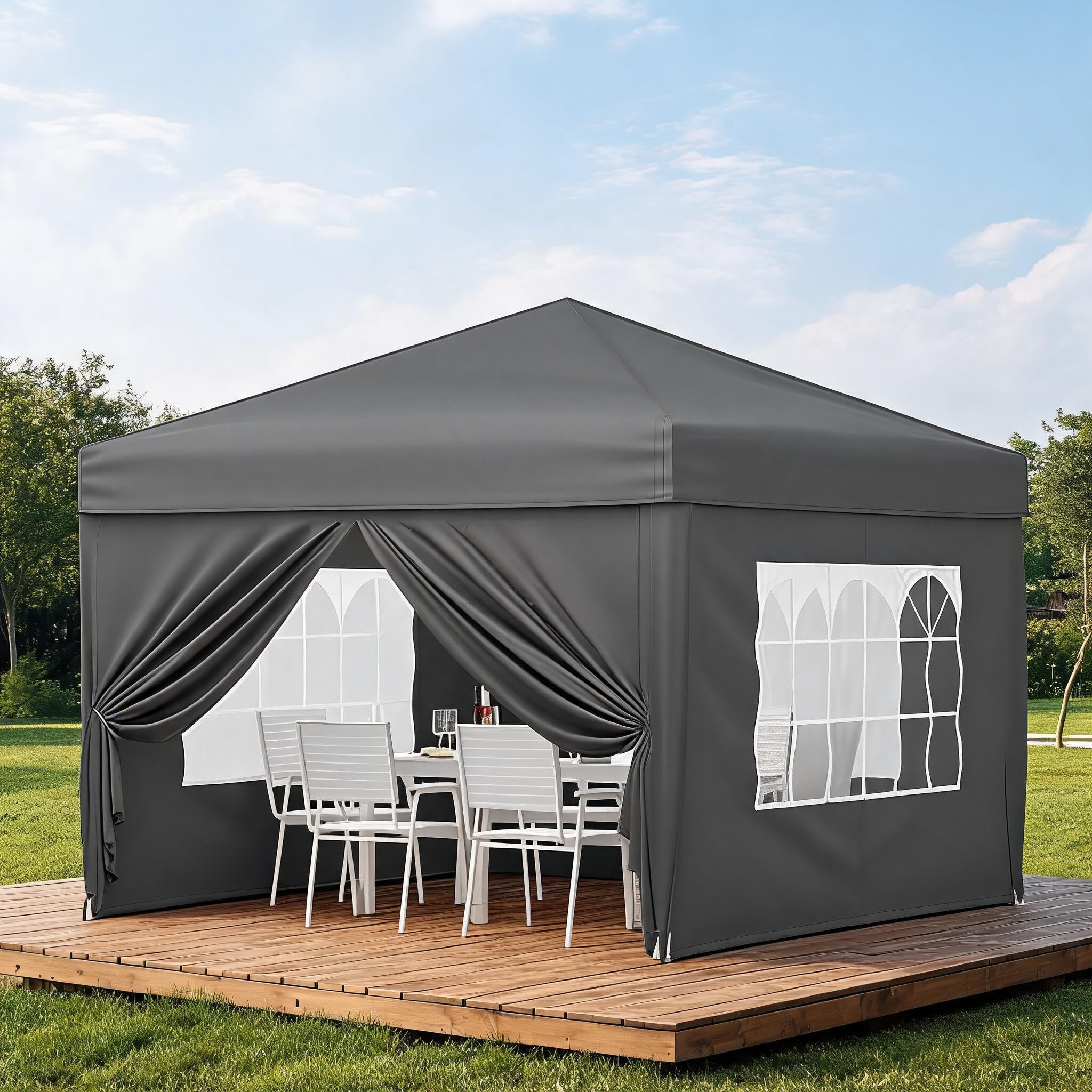 3x3m Pop Up Gazebo with Sides Waterproof Gazebo with Mosquito Netting
