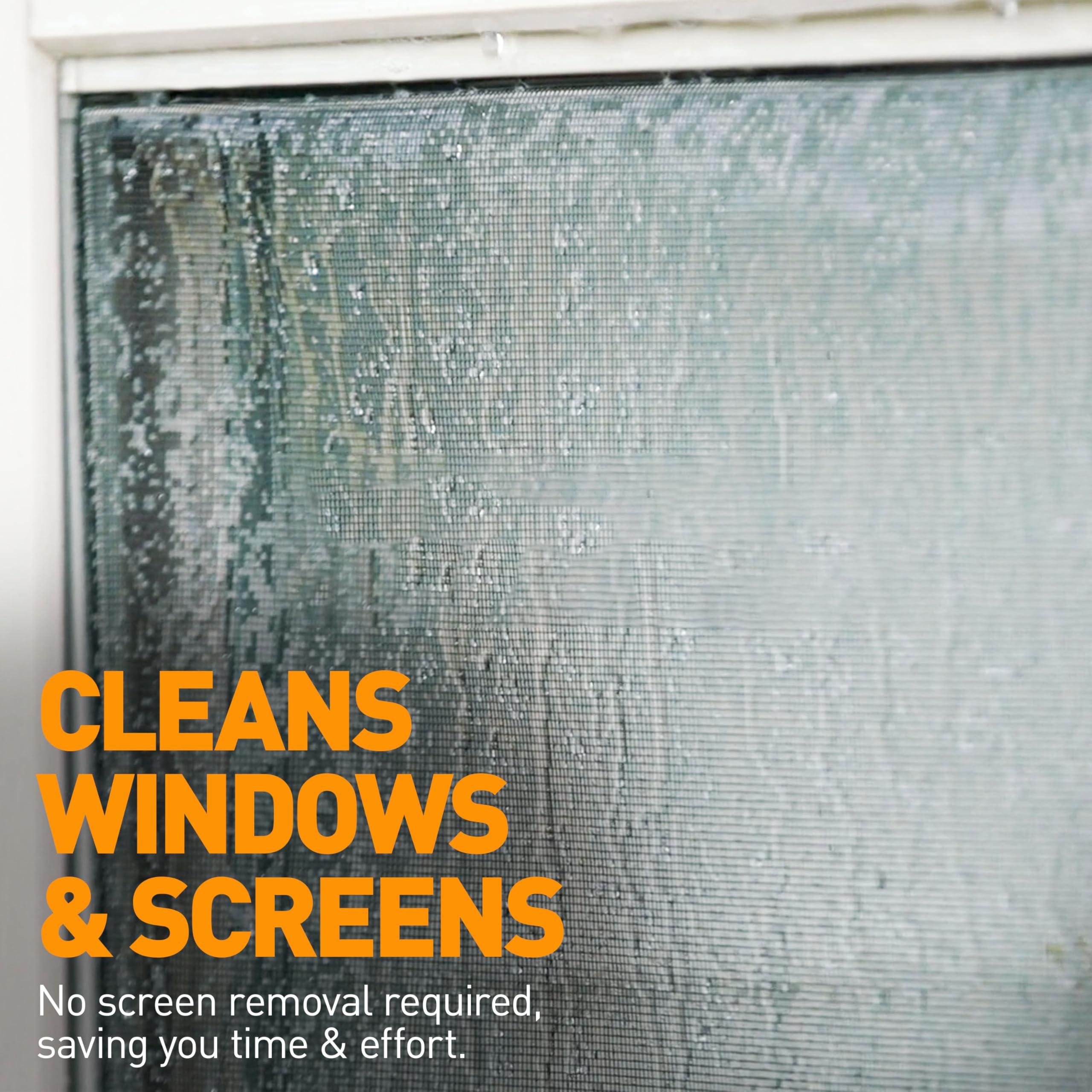 Limpiador de ventanas y pantallas – Spray limpiador de ventanas al aire libre y accesorio de manguera; sin frotar, brillo superior sin frotar para ventanas y pantallas; 48 onzas (paquete 5