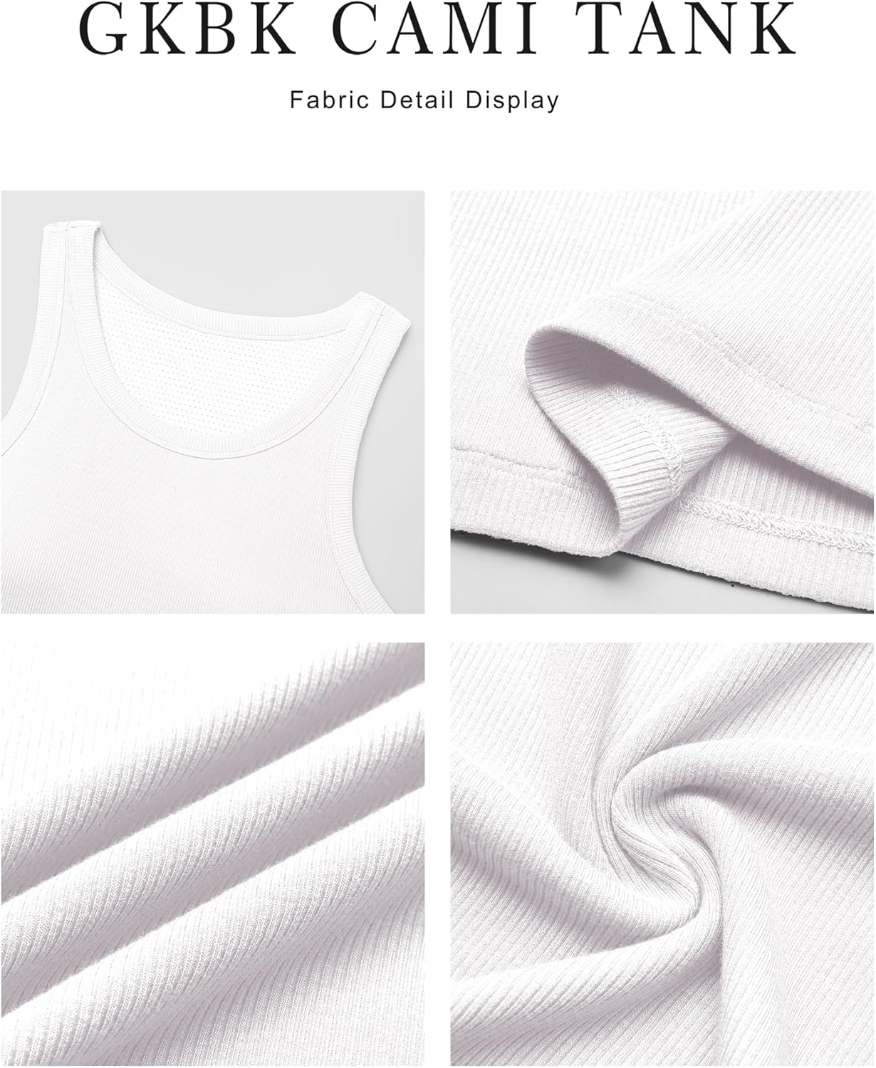 Tank Top for Women Built in Bra High Neck Ribbed Basics Tops Racerback Fitted Bra Tanks - Image 6