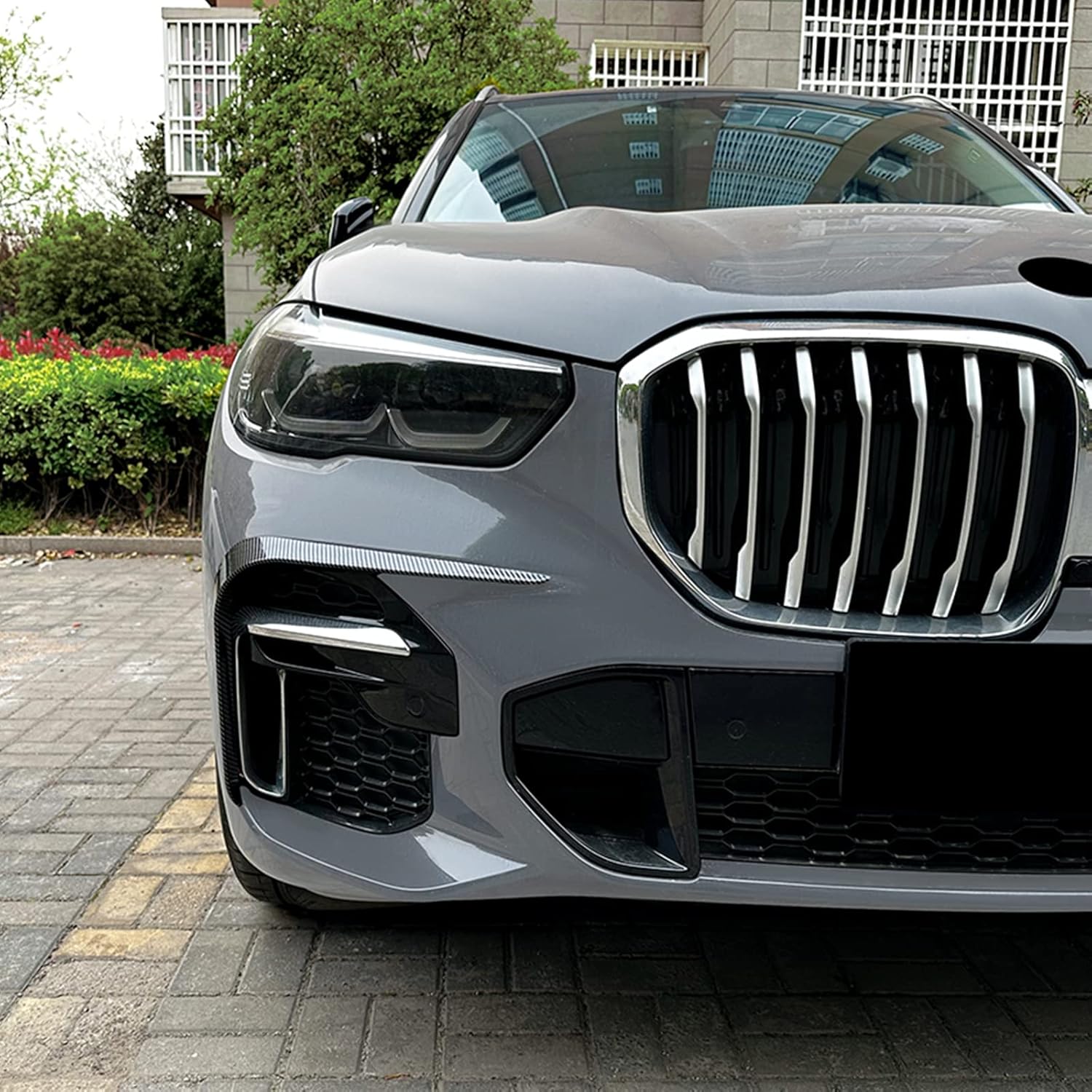Front Bumper Side Air Vent Trim Body Kit For BMW X5 G05 M Sport 2019-2023 Gloss Black Carbon Fiber Look