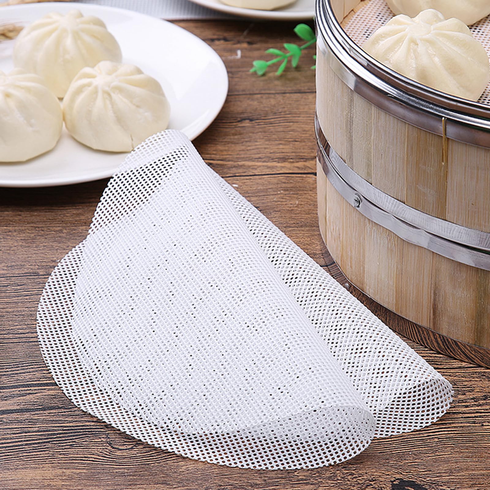 CONNECTION 12 Piezas Vapor Malla Silicona 25 cm Estera de Vapor Almohadillas Antiadherente de Vapor Reutilizable Alfombrilla de Silicona para Cestas Vapor Bollos Dim Sum Cocinar Albóndigas Arroz