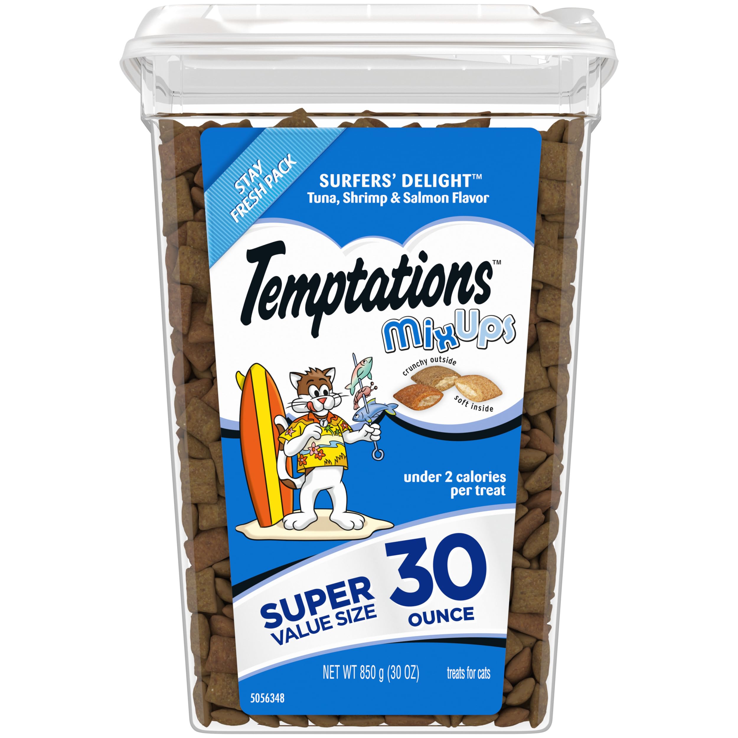 Temptations 10160879 1 Mixups Cat Treats, Surfers’ Delight, 30 oz. Tub