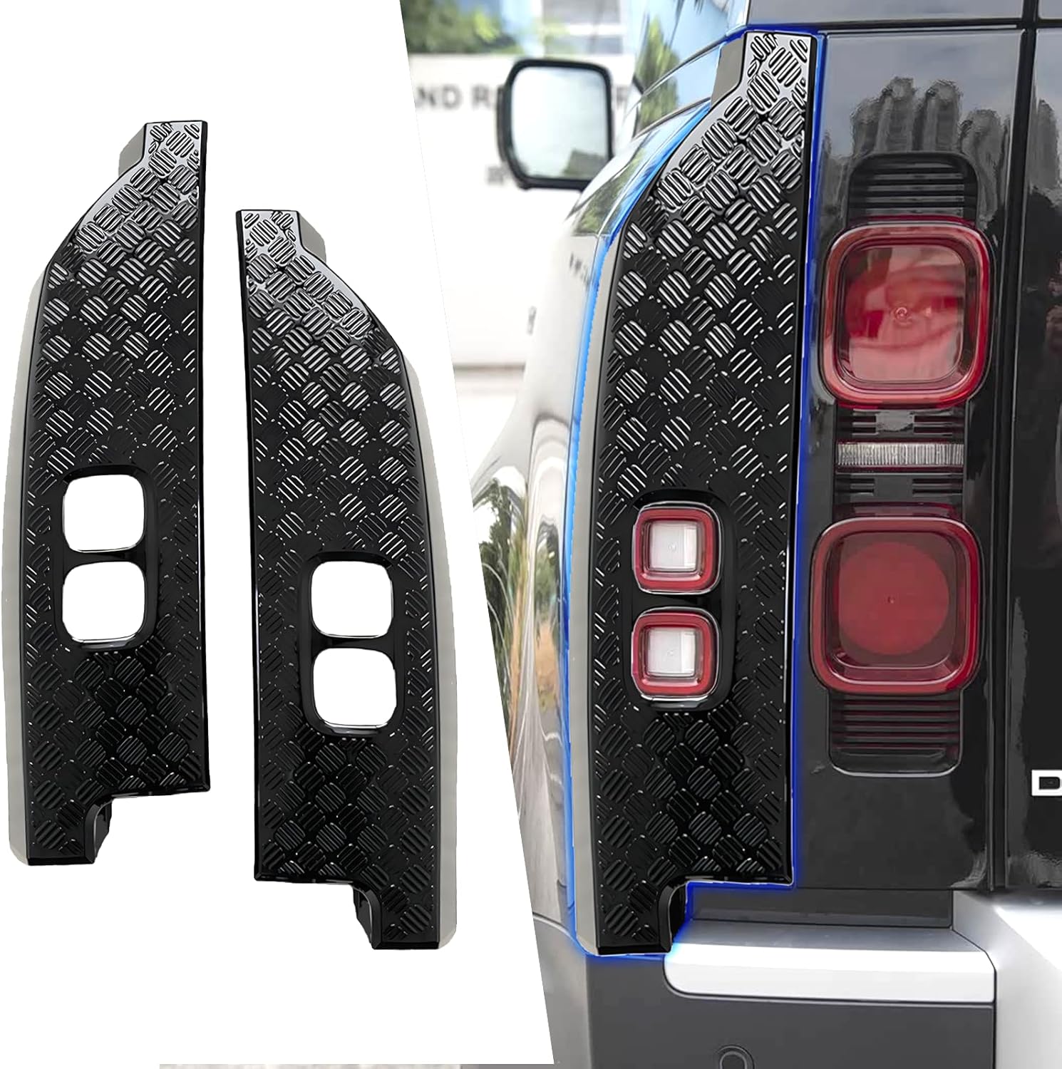 Professional ABS Rear Bumper Guard for Land Rover Defender 90/110/130 (2020-2025) Accessories Glossy Black Bumper Cover No Drill Installation Off-Road Armor Accessory