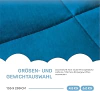 Dailydream Súlyozott Takaró 10,2 kg - Kék Üveggyöngy Töltetű Nyugtató Paplan 200x155 cm - Allergiamentes Pamut Anyagból Készült Relaxáló Alv 4
