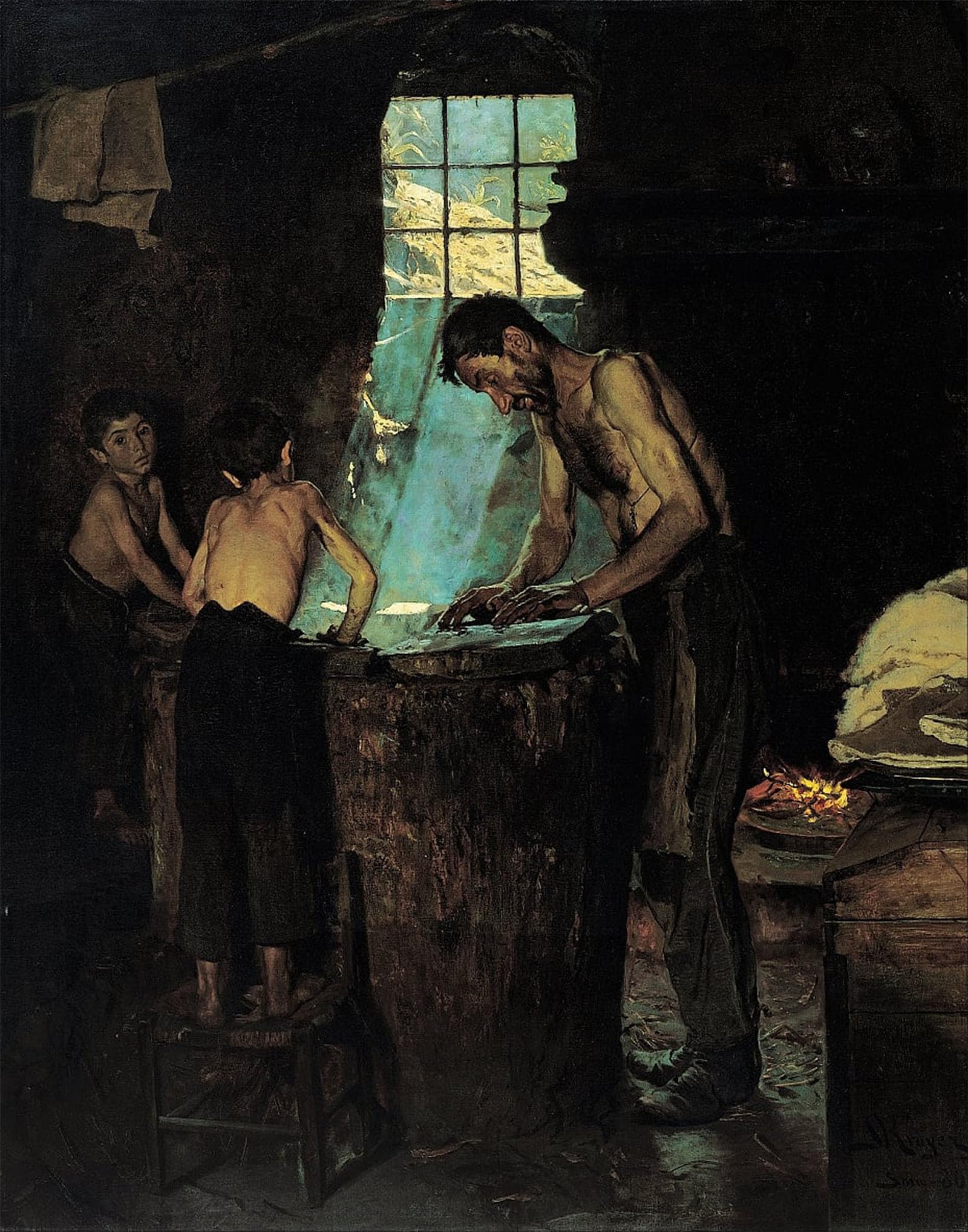 SERENDIPITP Vintage Picture Print on Canvas Wall Art Poster Italien village hatters by Peder Severin Krøyer Artwork Print Poster for Wall Decor 60x90cm