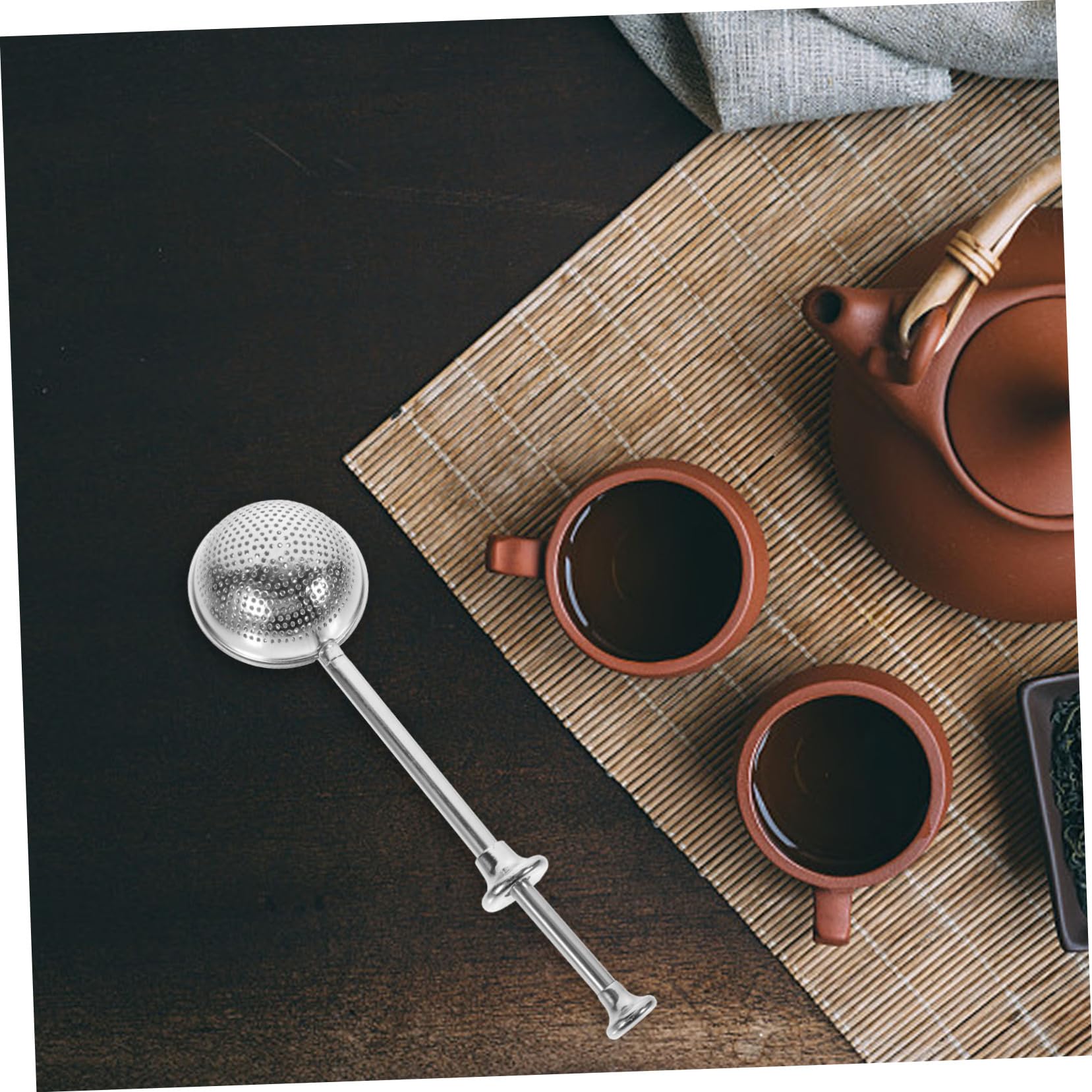 Ciieeo 6pcs Retractable Tea Infusers Stainless Steel Tea Strainer Non- Handle Easy to Clean for Home Brewing