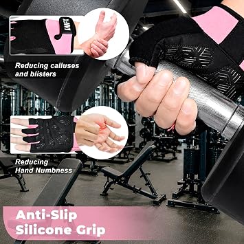 WFX Breathable Gym Gloves for Men & Women, Thick Padded Weight Lifting Gloves with Full Palm Protection & Excellent Grip Gift for Gym Exercise, Cycling, Weightlifting Training, Fitness