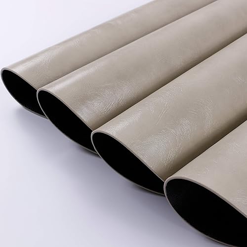 Miniatura 7 de Jovono - Juego de manteles individuales y portavasos redondos 4 manteles y 4 portavasos de piel sintética de doble costura diámetro de mantel de 13