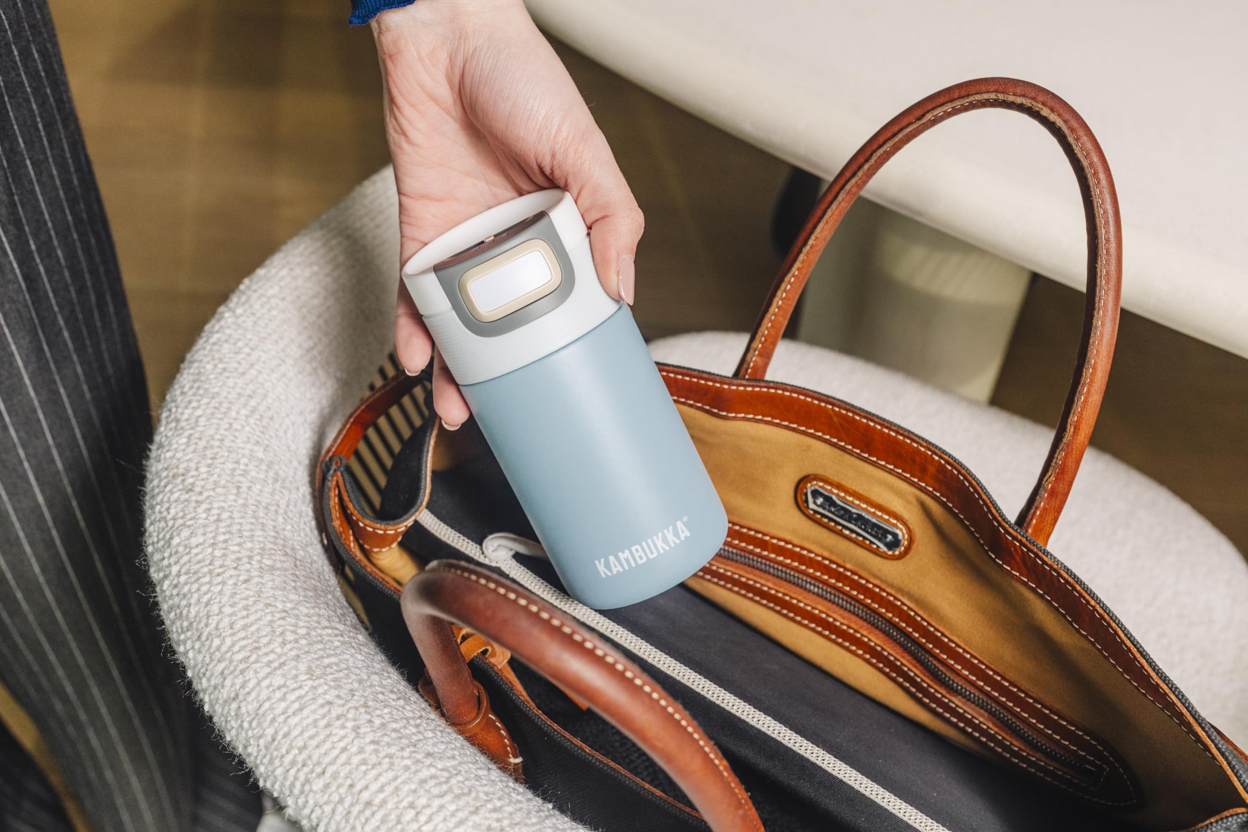 Kambukka 2 kubki termiczne Zestaw “Sip In The Breeze” – kubek Etna 300 ml + Etna Grip 500 ml, stal nierdzewna, 3-w-1, Snapclean, 100% szczelne, bez BPA
