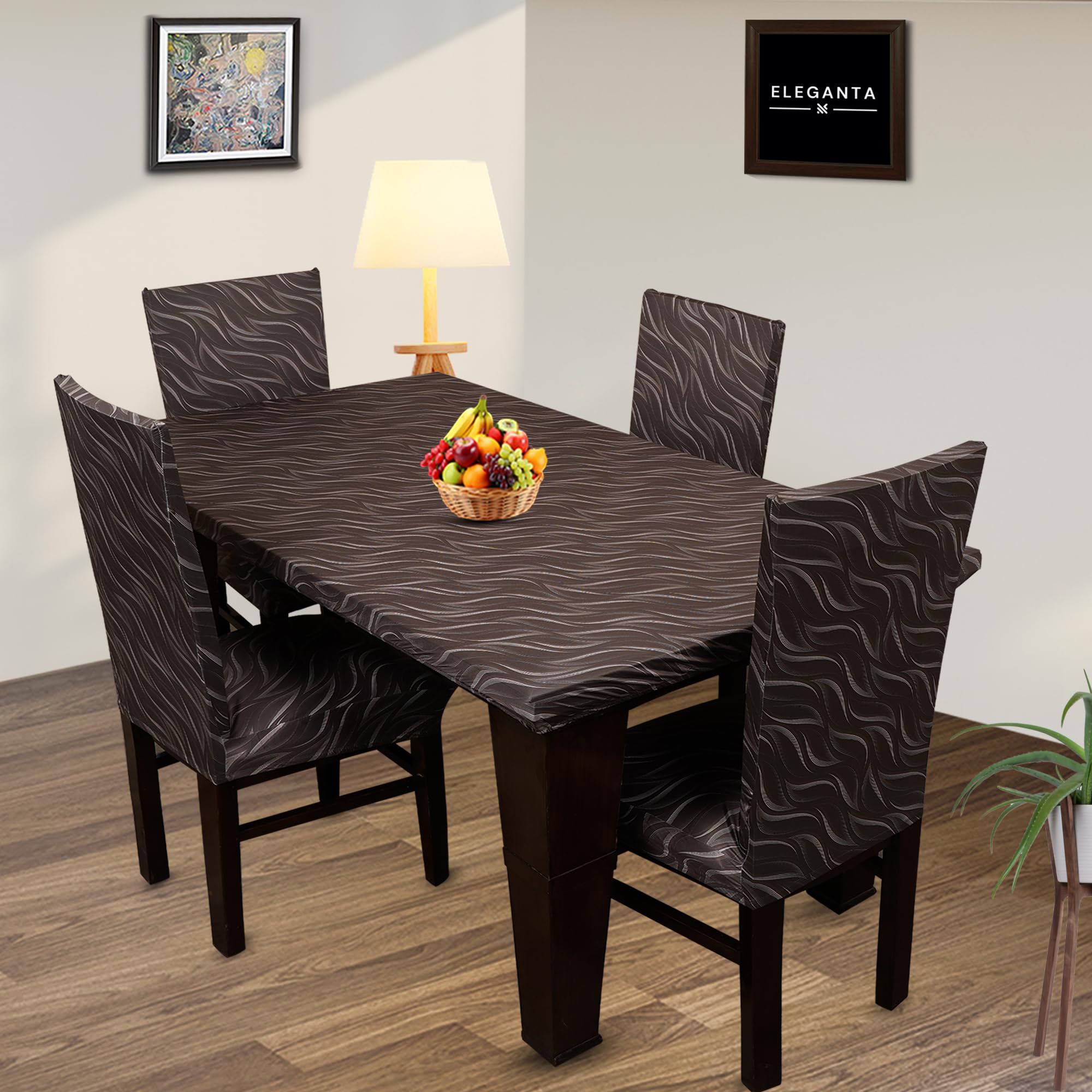 ELEGANTA Polyester Spandex Stretchable Printed Dining Set Covers (Table Cover+Chair Covers) Elastic Chair Seat Protector, Slipcovers (4 Seater Table Cover + 4 pcs. Chair Covers, Brown Leaves) (B0DHKJMFPQ) Amazon Price History, Amazon Price Tracker
