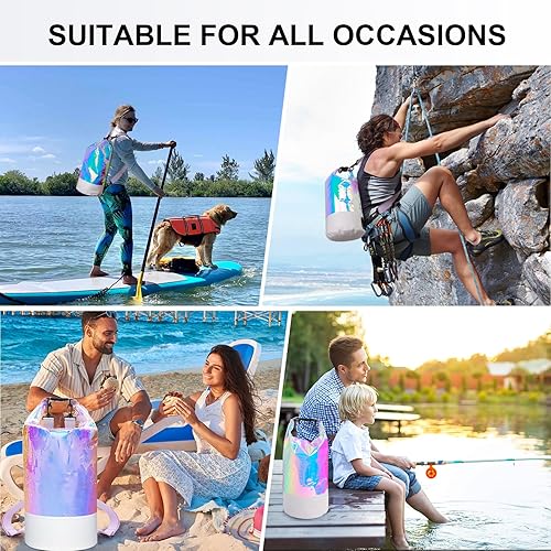 Miniatura 5 de Mochila seca impermeable  Bolsa de PVC para deportes de playa, natación, deportes, bolsa de hombro iridiscente, a prueba de fugas para piscina,