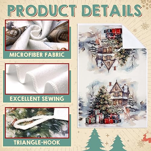 Miniatura 5 de Bencailor 6 toallas de cocina de Navidad de 16 x 24 pulgadas, paños decorativos para platos de té, paños de secado de Navidad, toalla de mano para